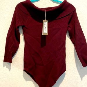 New New York Company bodysuit. Burgundy long sleeves